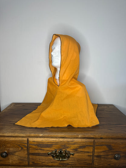 Yellow Cotton Gauze Hood, Black Thread