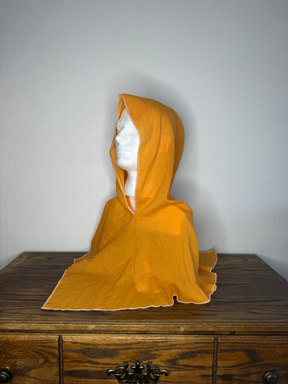 Yellow Cotton Gauze Hood, White Thread